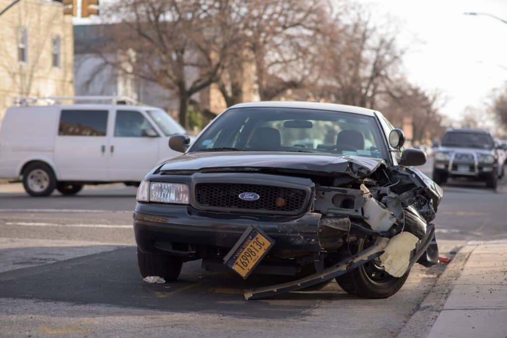 a crash in the company car