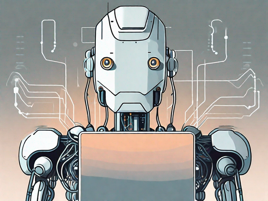 A powerful ai robot with a speech bubble